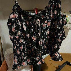Floral spaghetti strap crop